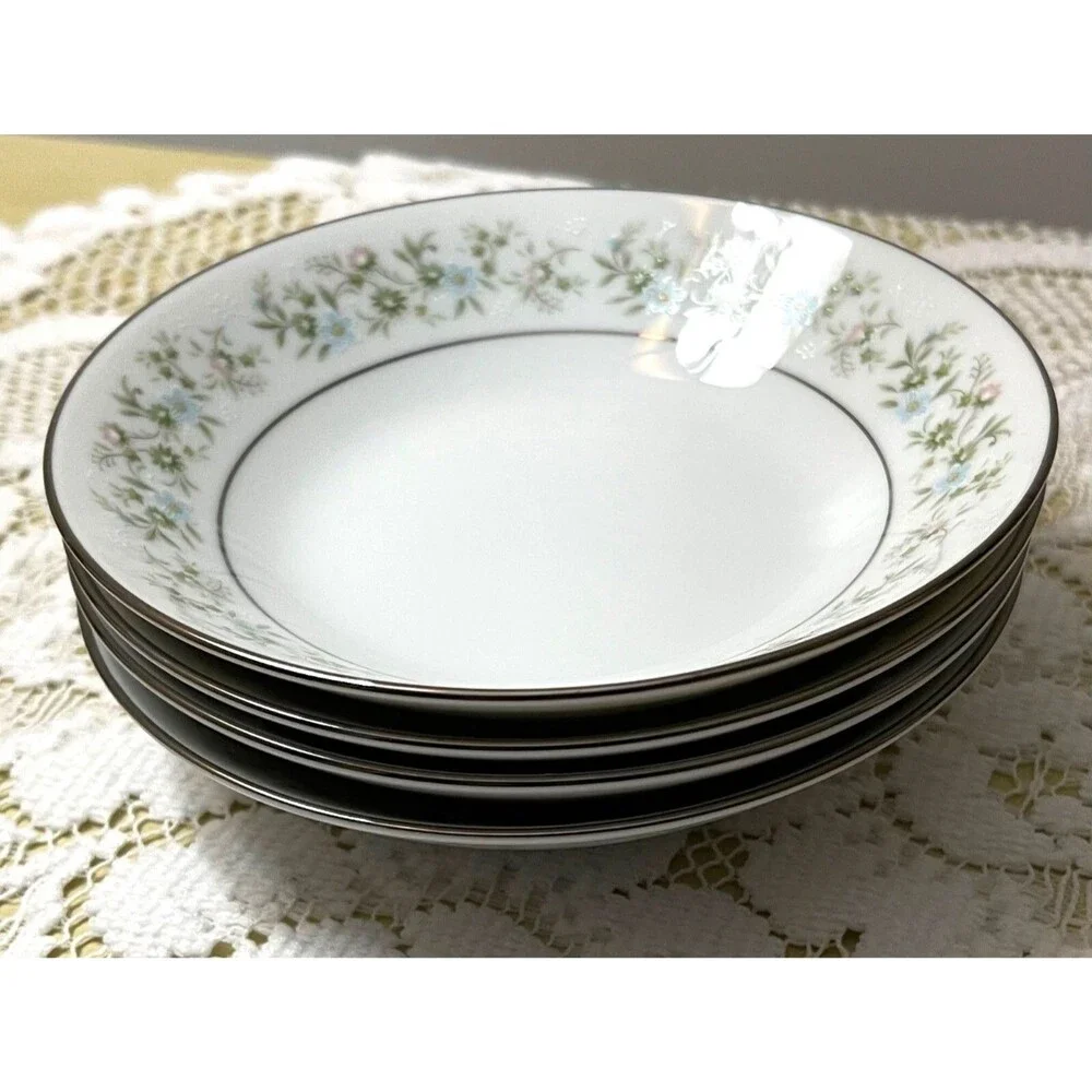 Noritake Savannah Fine China Berry Bowls Set Of 4 Floral Design 2031 Japan VGC